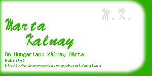 marta kalnay business card