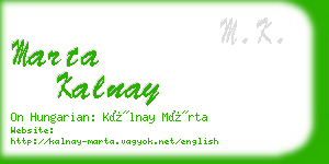 marta kalnay business card